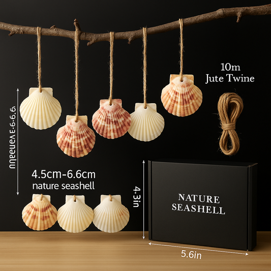 30PCS Natural Sea Shells Scallop Shells With Rope for Home Decor