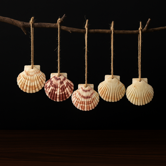 30PCS Natural Sea Shells Scallop Shells With Rope for Home Decor