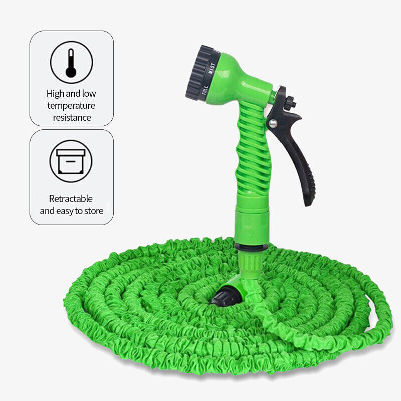 Expanding Expandable Flexible Garden Water Hose w Spray Nozzle 25, 50,