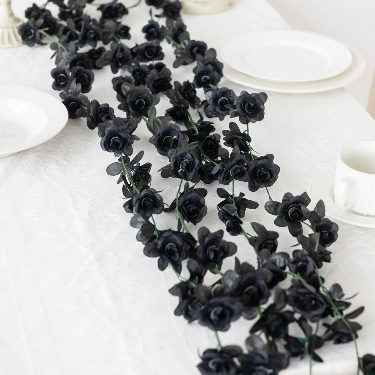 250CM Artificial Rose Flowers for Wedding Home Room Decoration Spring Autumn Garden Arch Christmas Rattan DIY Fake Plants Vine