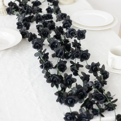 250CM Artificial Rose Flowers for Wedding Home Room Decoration Spring Autumn Garden Arch Christmas Rattan DIY Fake Plants Vine