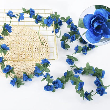 250CM Artificial Rose Flowers for Wedding Home Room Decoration Spring Autumn Garden Arch Christmas Rattan DIY Fake Plants Vine