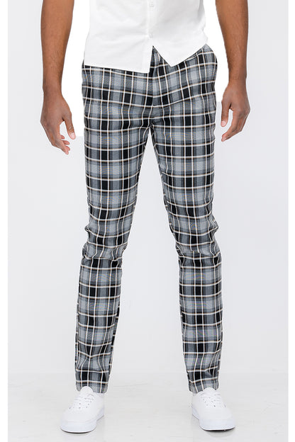Plaid Slim Fit Trouser Pants SR012