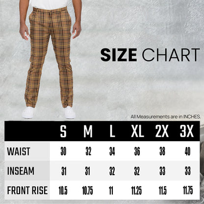 Plaid Slim Fit Trouser Pants SR012